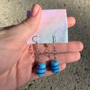 Blue spiral bead earrings⭐️